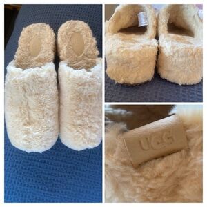 UGG NEW 2” Platform Closed Toe Faux Fur Slippers Size 9
